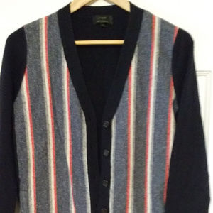 J. Crew stripe wool & cashmere cardigan medium